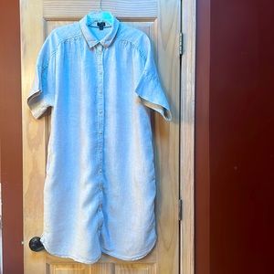 Baird McNutt Irish linen for J Crew light khaki dress.  Size XL